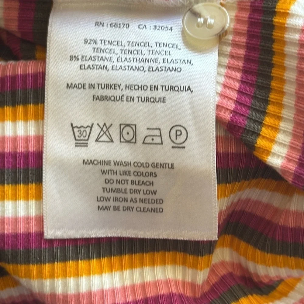 Maeve by Anthropologie Multi Striped Ribbed Top size XS - Picture 7 of 8